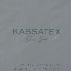 Kassatex Fine Linen Paisley Shower Curtain - Blue Grey